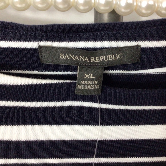 Banana Republic Navy and White Striped Top, XL - Picture 4 of 7
